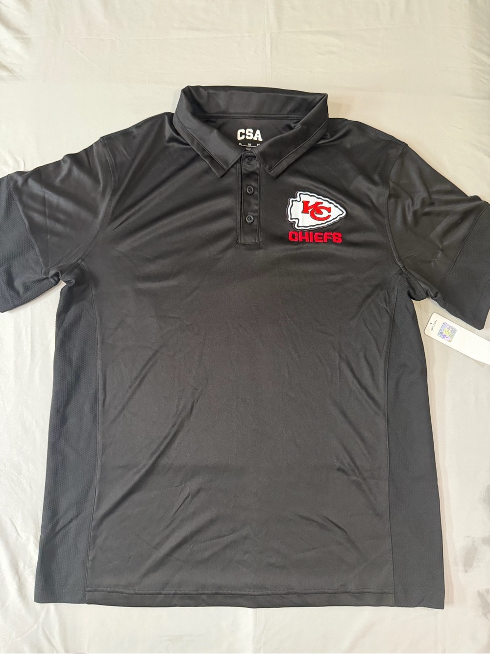 NFL Black Polo with Red & White Chiefs Patch